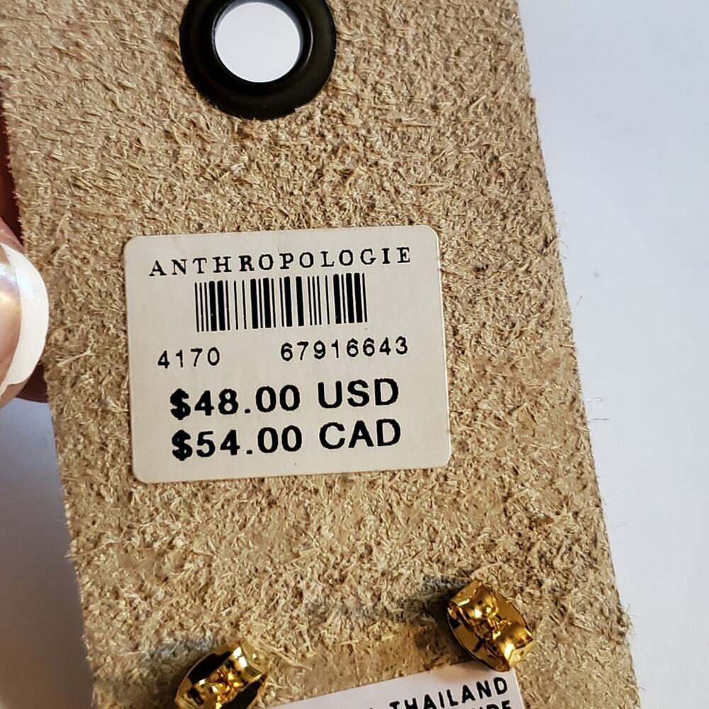 Anthropologie Shades Of Sea Glassy Stone Triple Drop Earrings NWT - Picture 4 of 6